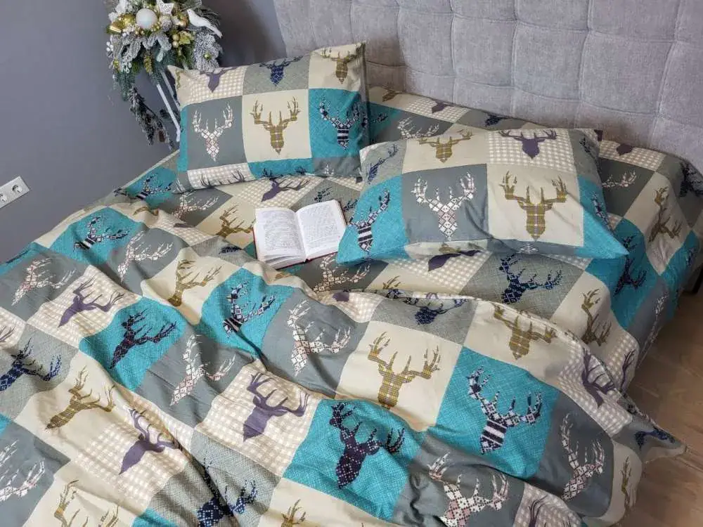 Комплект постільної білизни Трофей бірюза, Turkish flannel (2)