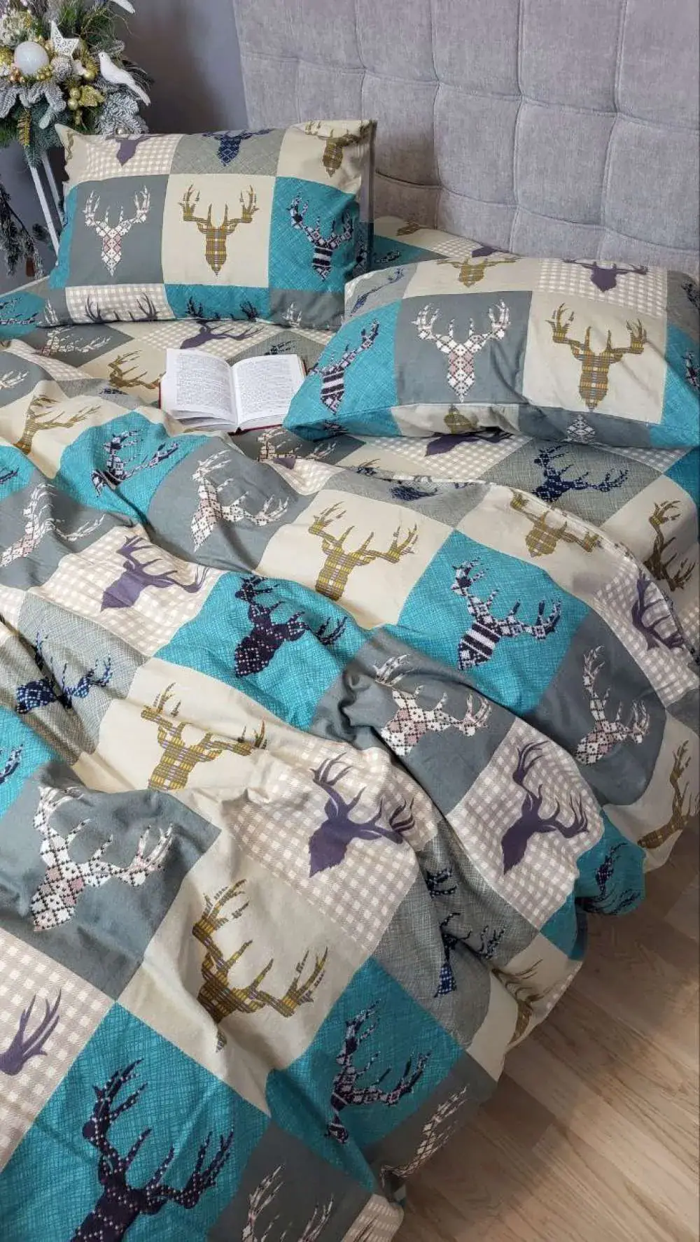 Комплект постільної білизни Трофей бірюза, Turkish flannel (3)