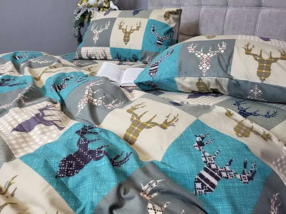 Комплект постільної білизни Трофей бірюза, Turkish flannel (4)
