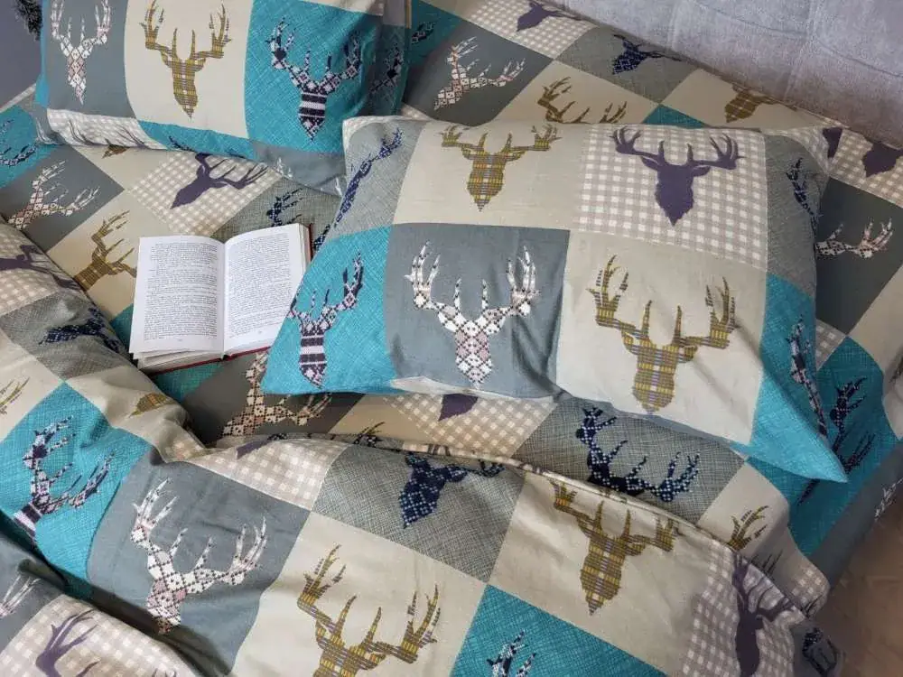 Комплект постільної білизни Трофей бірюза, Turkish flannel (7)