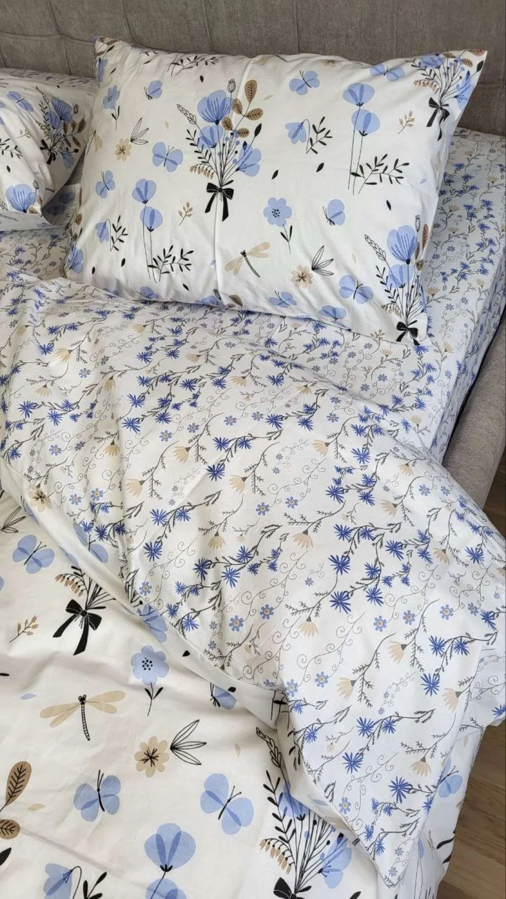Елітна постільна білизна Блакить з cotton (4)