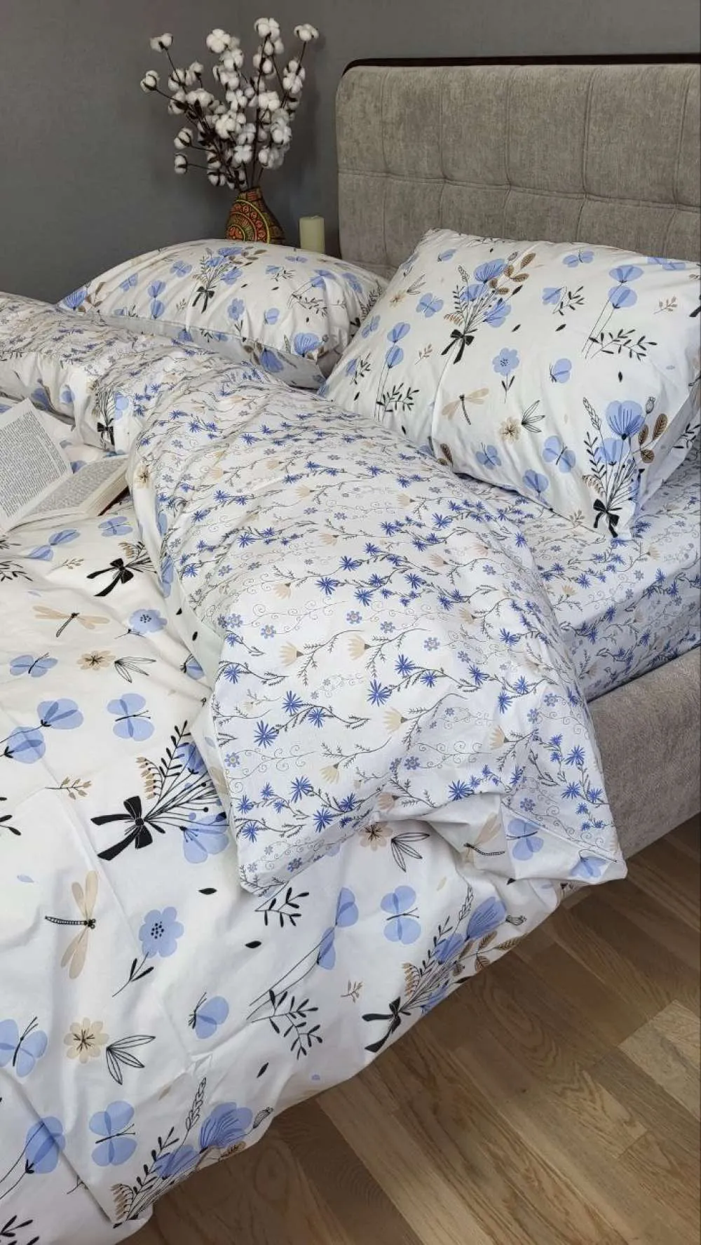 Елітна постільна білизна Блакить з cotton (7)