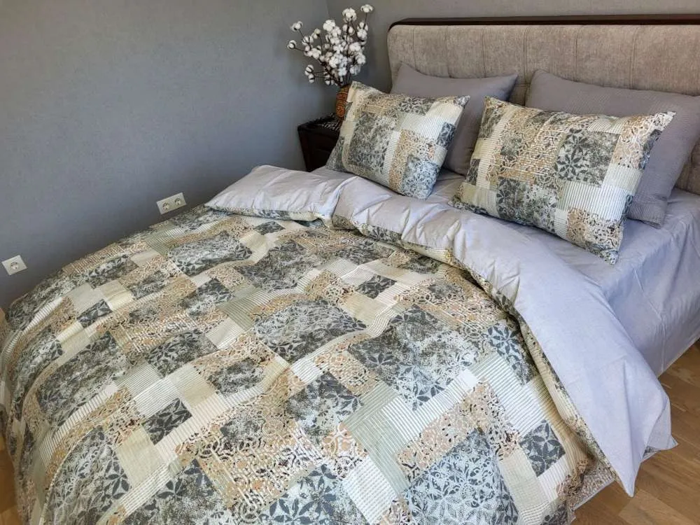 Комплект елітної постільної білизни Квадро, cotton (2)