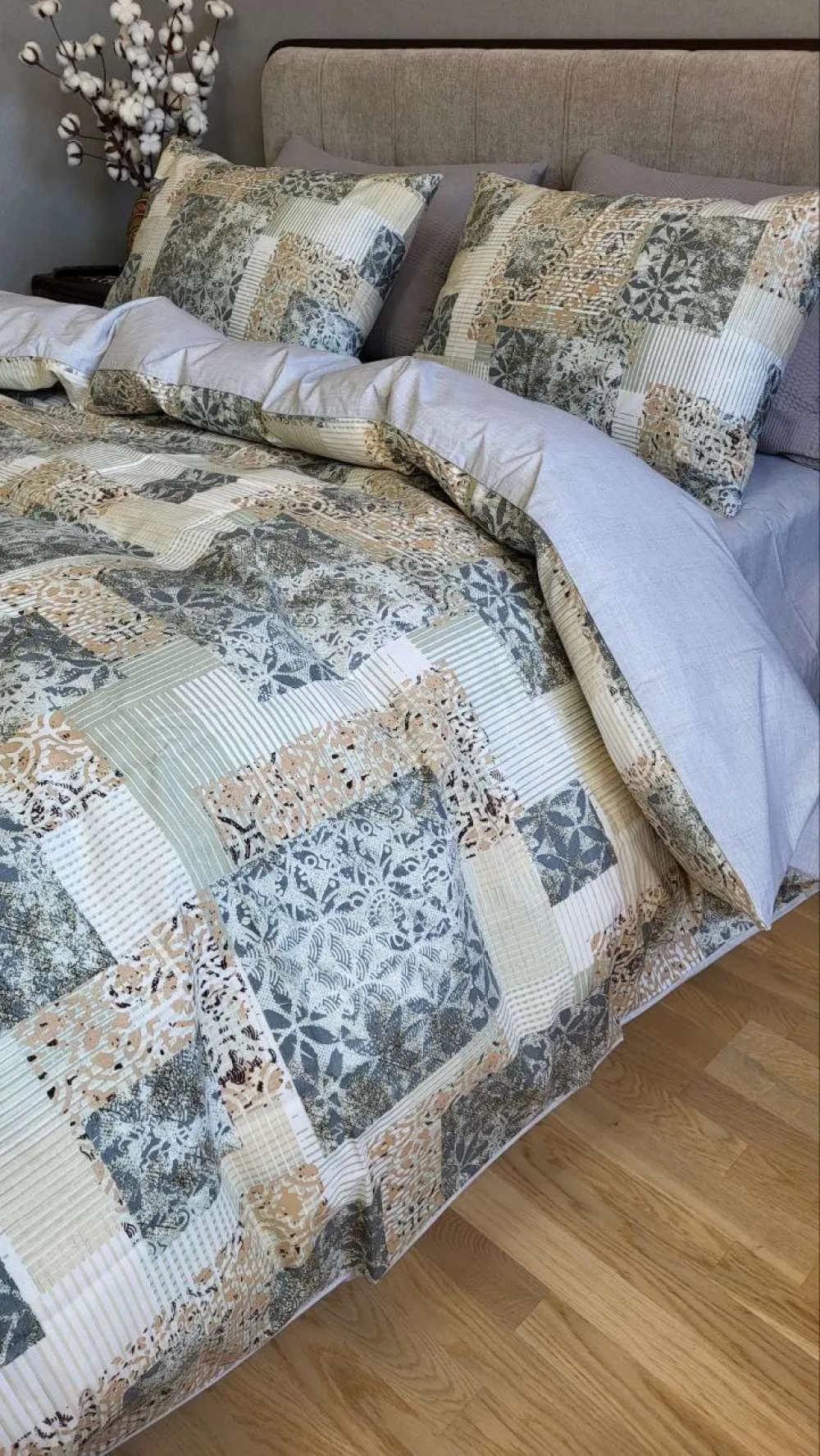 Комплект елітної постільної білизни Квадро, cotton (5)