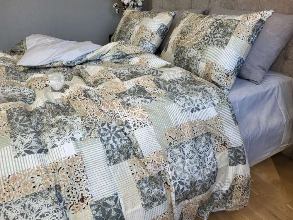 Комплект елітної постільної білизни Квадро, cotton (6)
