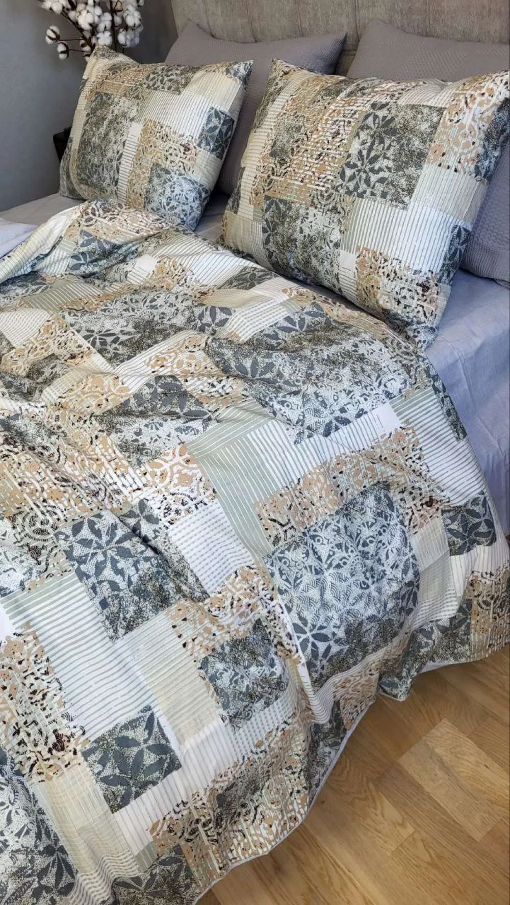 Комплект елітної постільної білизни Квадро, cotton (7)