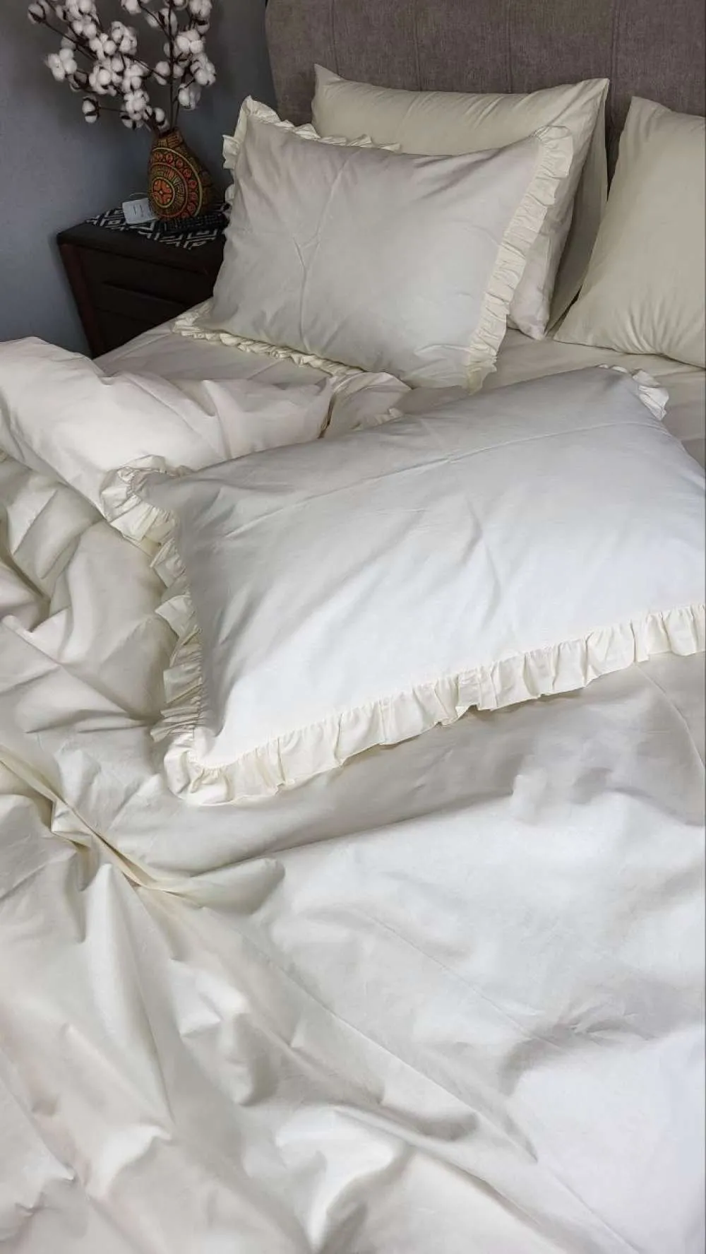 Элитное постельное белье SOLO №S101, cotton с рюшей (2)