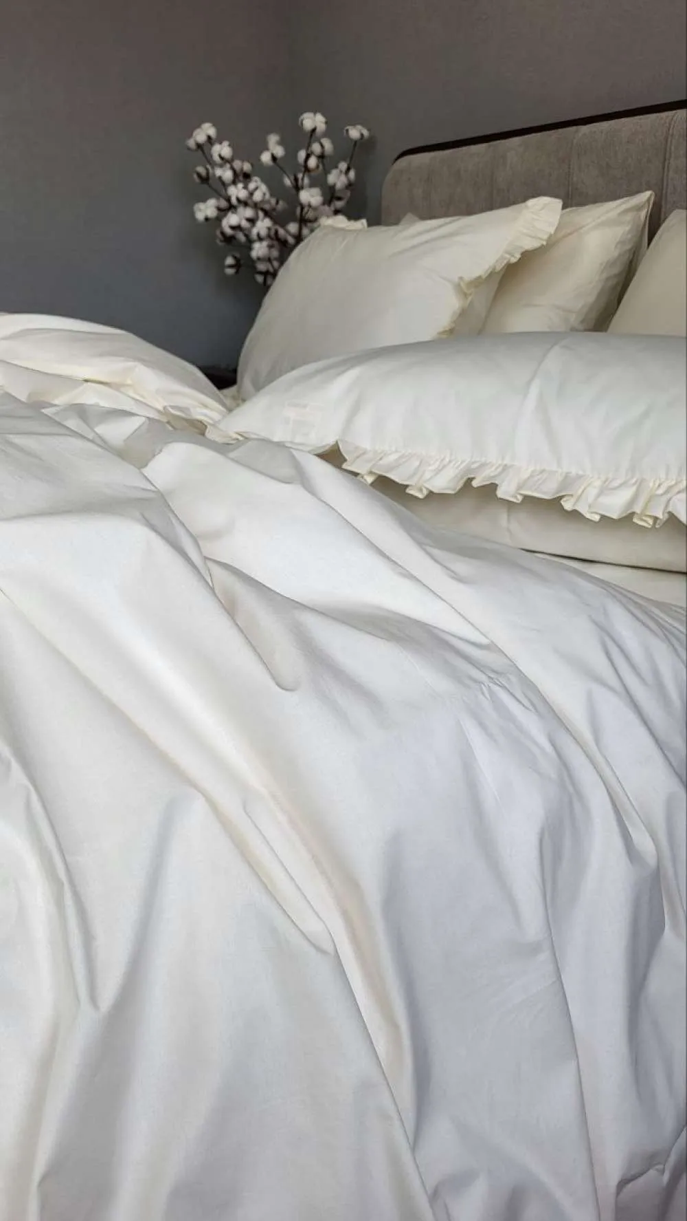 Элитное постельное белье SOLO №S101, cotton с рюшей (5)