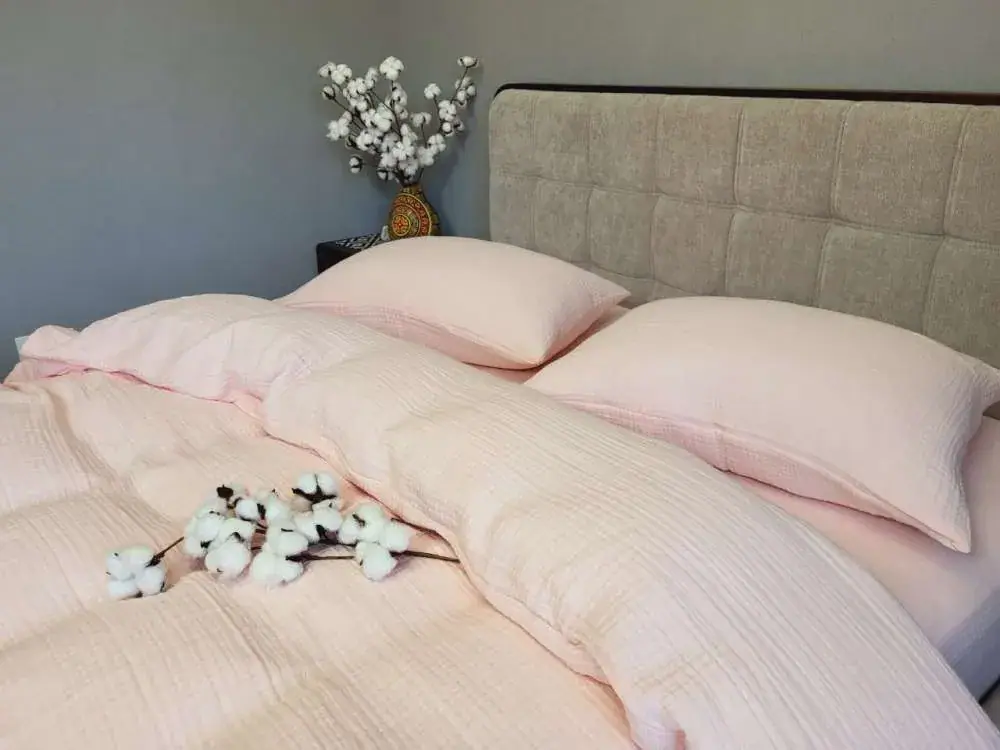 Элитное постельное белье PINK PEACH из муслина (2)