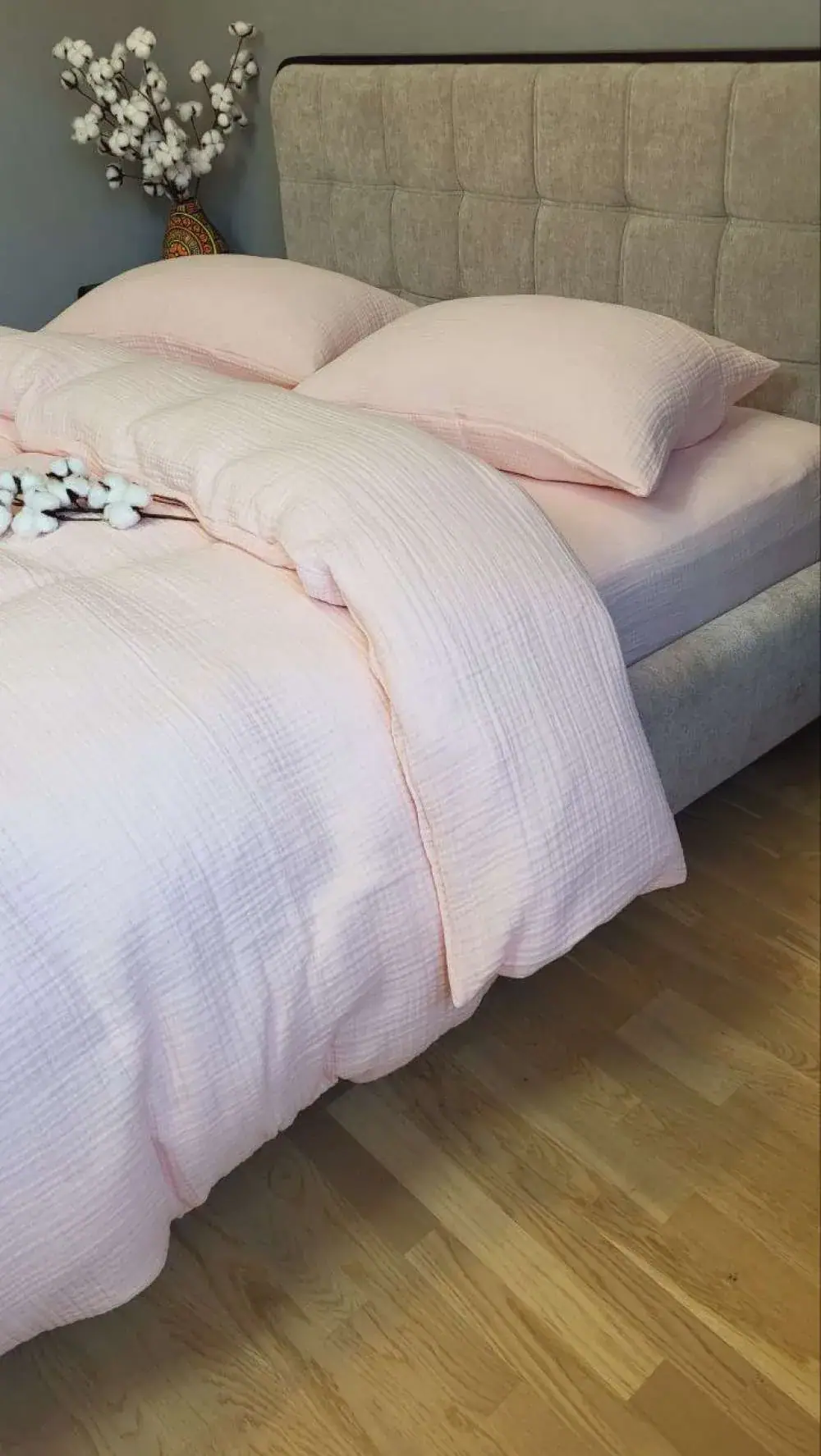 Элитное постельное белье PINK PEACH из муслина (4)