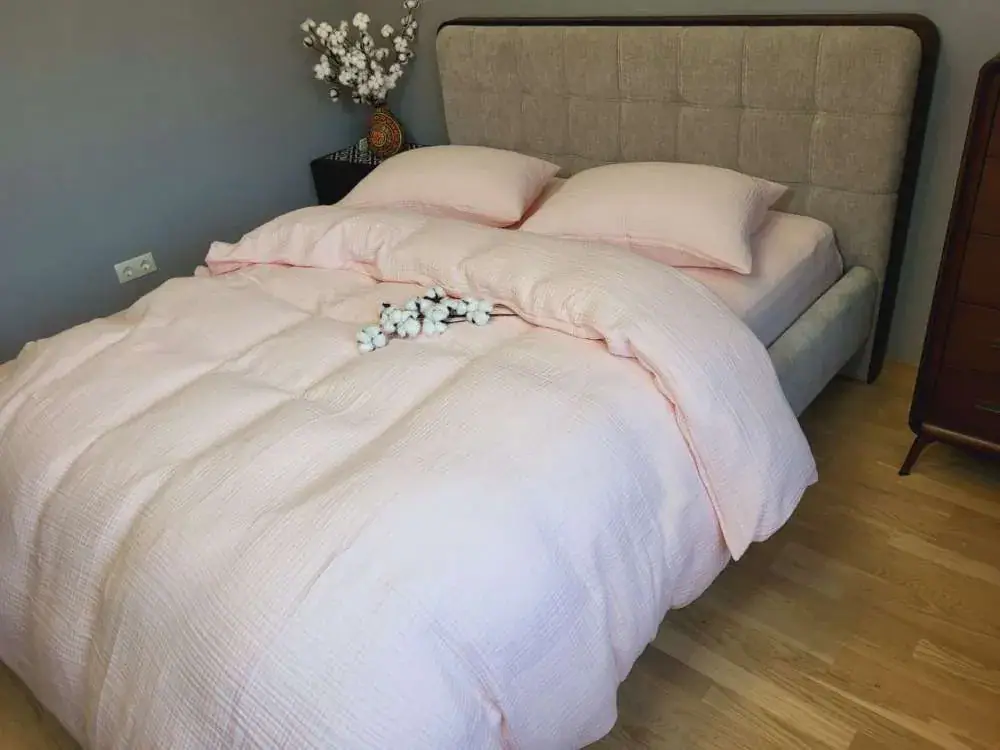 Элитное постельное белье PINK PEACH из муслина (5)