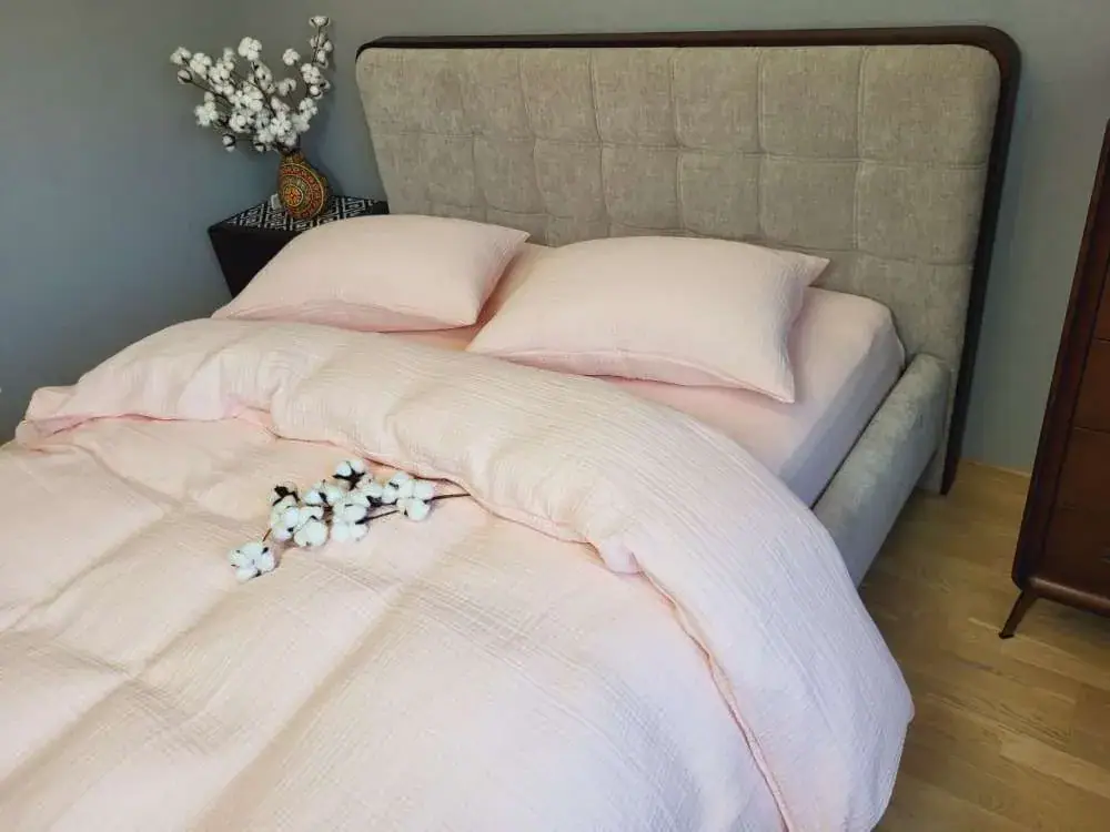 Элитное постельное белье PINK PEACH из муслина (6)
