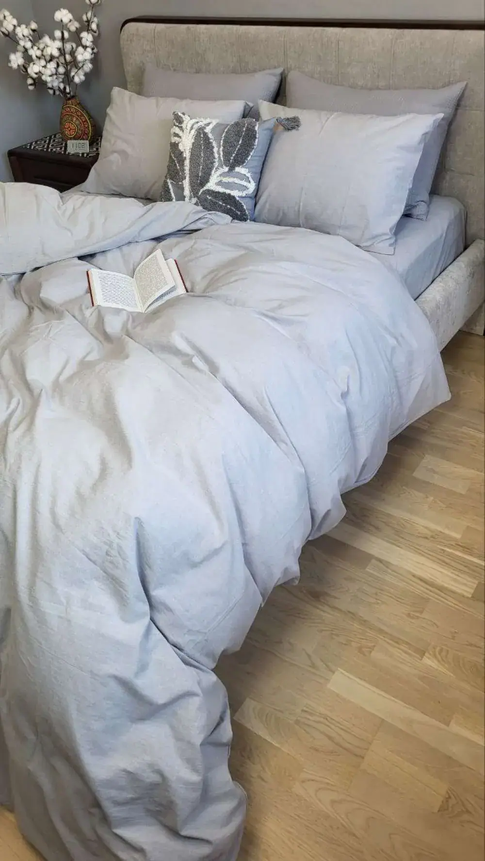 Комплект постільної білизни з вареної бавовни Ash Gray W1221 (2)