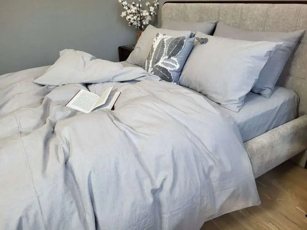 Комплект постільної білизни з вареної бавовни Ash Gray W1221 (4)