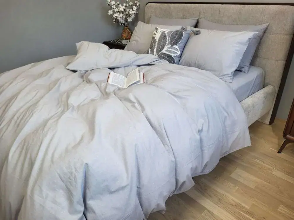 Комплект постільної білизни з вареної бавовни Ash Gray W1221 (5)