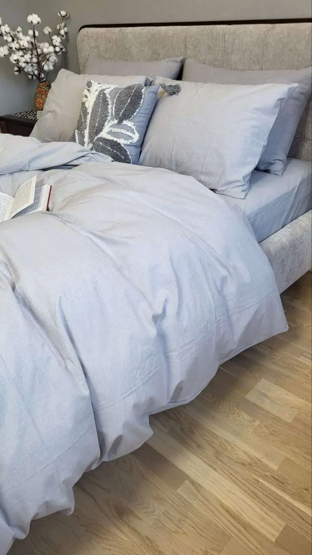 Комплект постільної білизни з вареної бавовни Ash Gray W1221 (6)