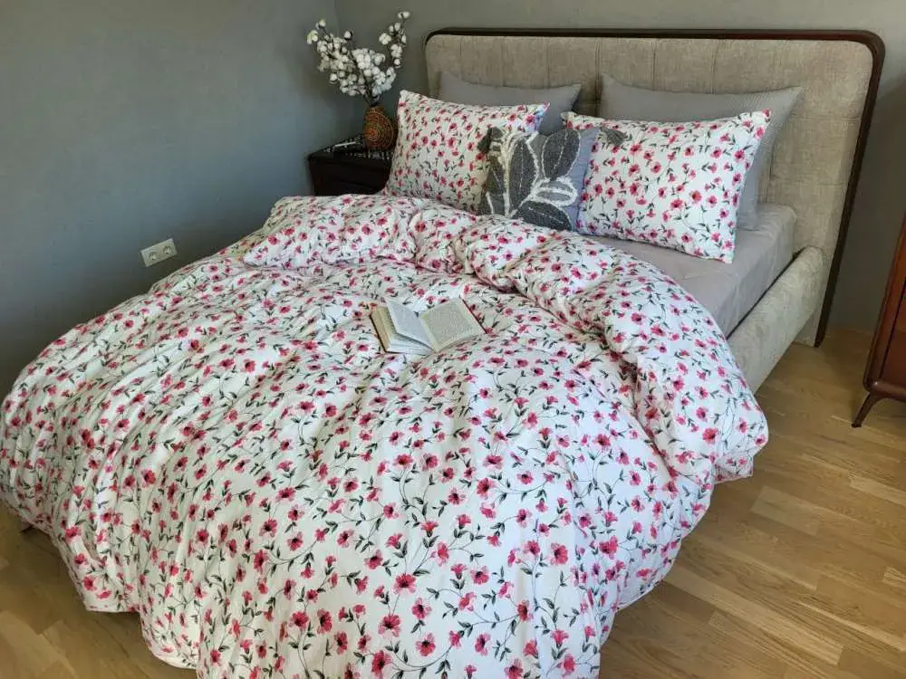 Комплект постельного белья Мия/серый муссон из Turkish flannel (5)