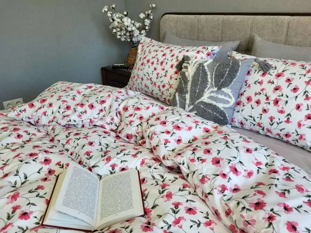 Комплект постельного белья Мия/серый муссон из Turkish flannel (7)