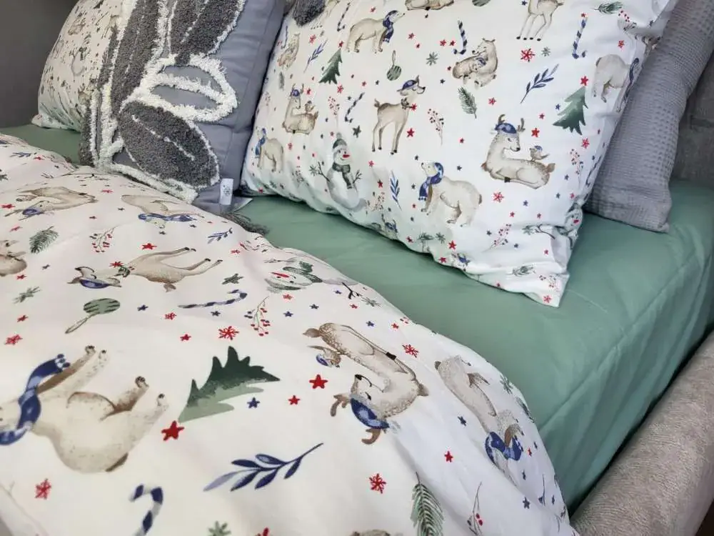 Комплект елітної постільної білизни Різдвяний настрій, cotton підк. цільн. (4)