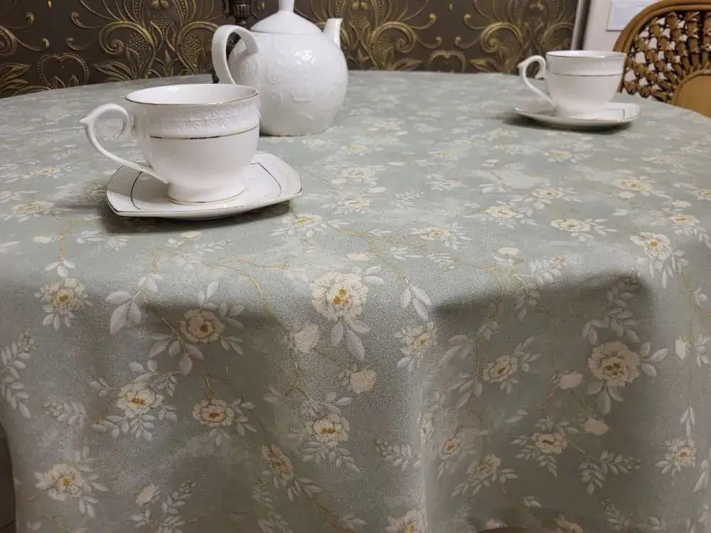 Водо-жиро-відштовхуюча скатертина Арія оливка овальної форми (2)