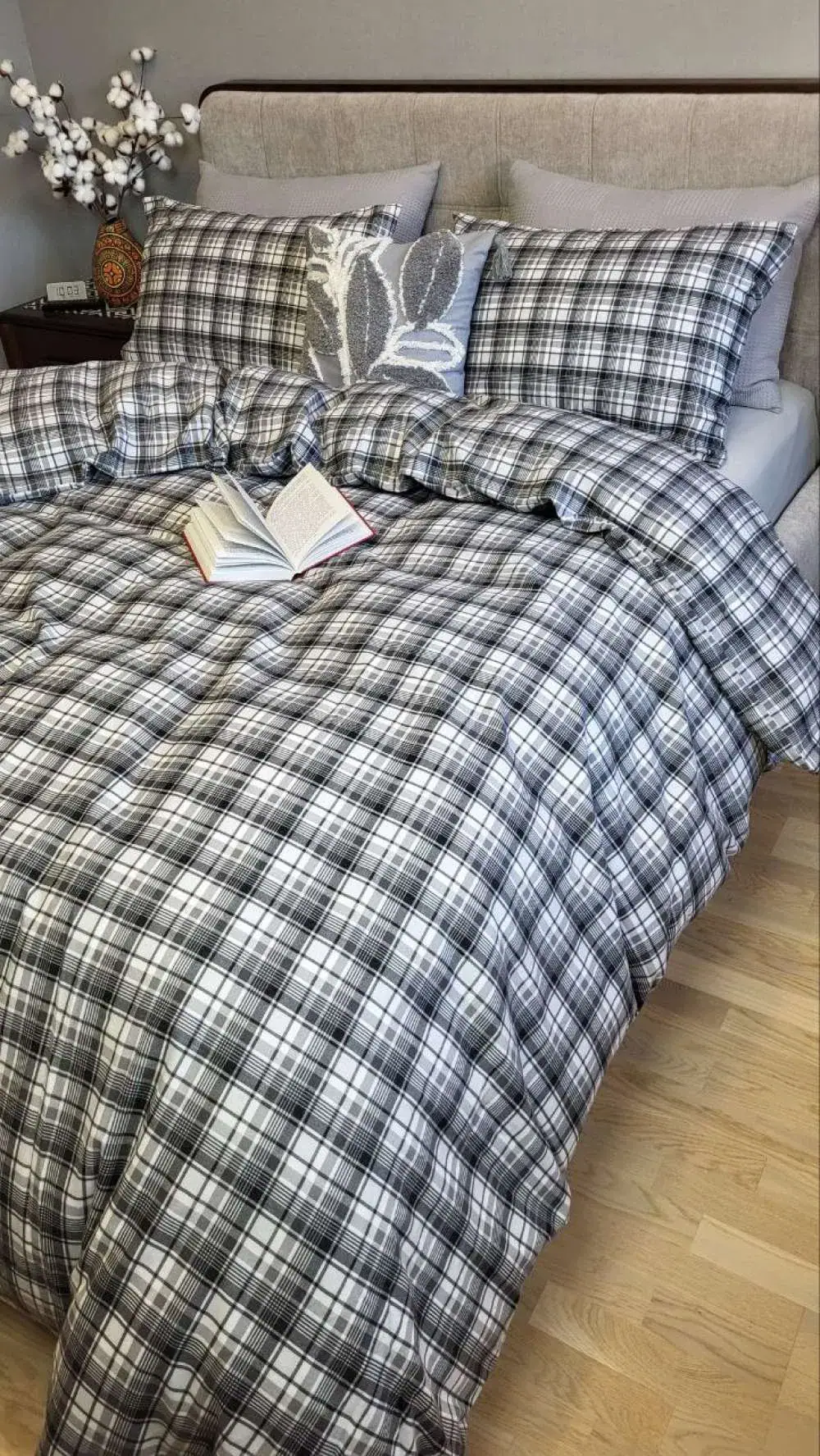 Комплект постільної білизни Мустанг/сірий з турецької фланелі (7)