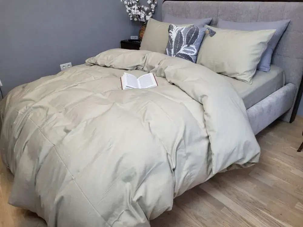 Комплект постільної білизни з фланелі Оливковий N17137 Turkish flannel (3)