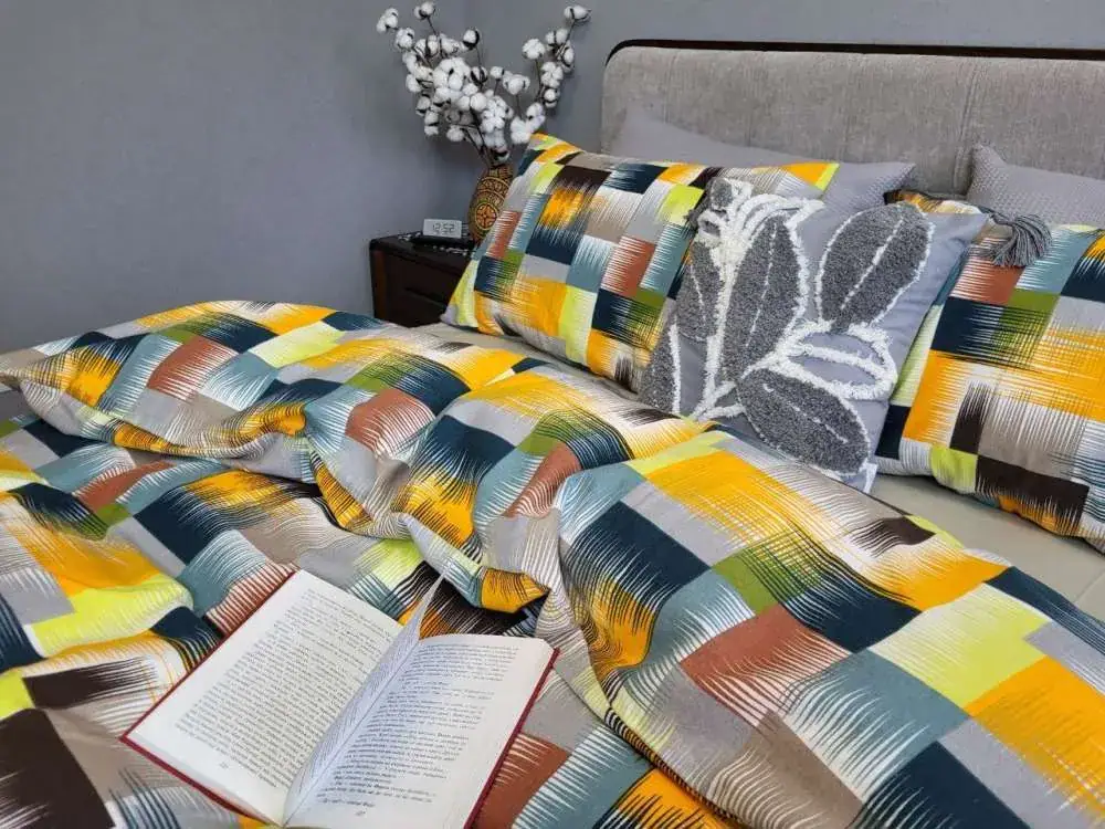Комплект постільної білизни з фланелі Фаворит оливковий (3)