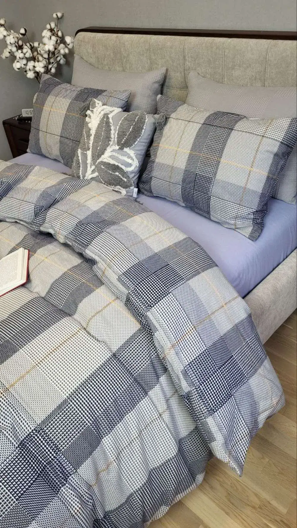 Комплект постільної білизни з фланелі Turkish flannel Картель/лавандов. (2)
