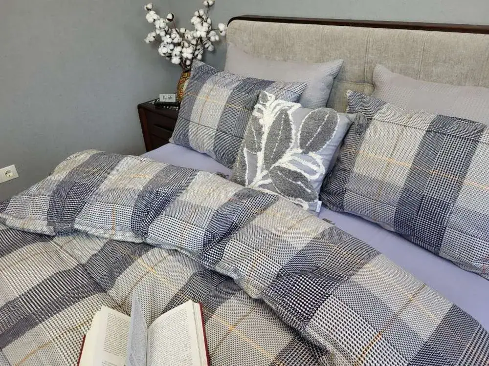 Комплект постільної білизни з фланелі Turkish flannel Картель/лавандов. (4)
