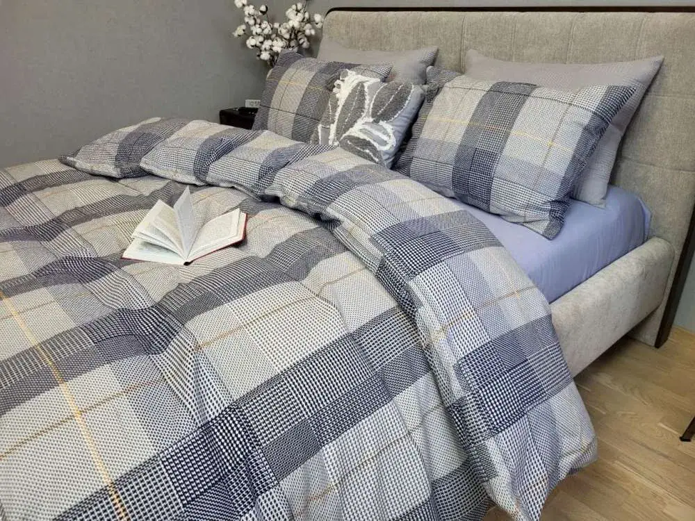 Комплект постільної білизни з фланелі Turkish flannel Картель/лавандов. (6)