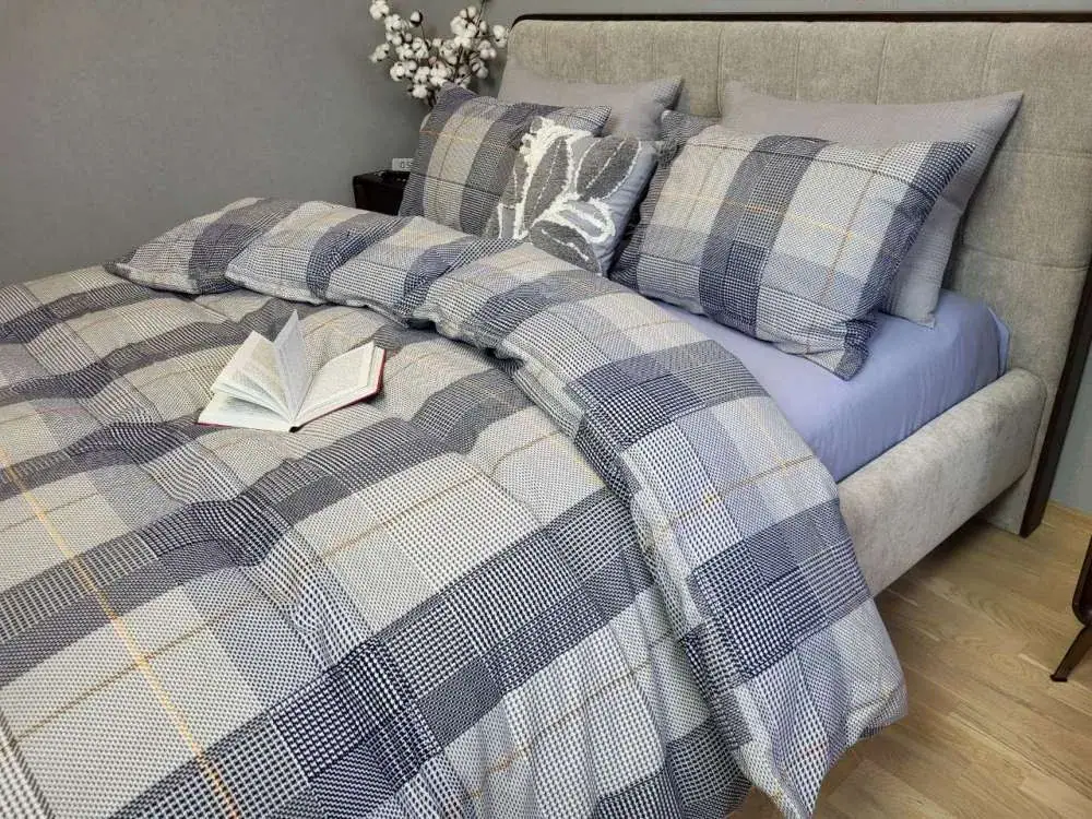 Комплект постільної білизни з фланелі Turkish flannel Картель/лавандов. (7)