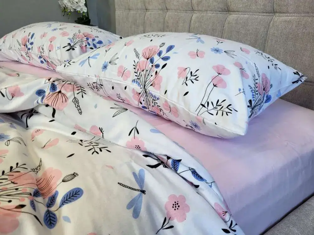 Комплект постільної білизни Симпатія/рожевий з Turkish flannel (2)