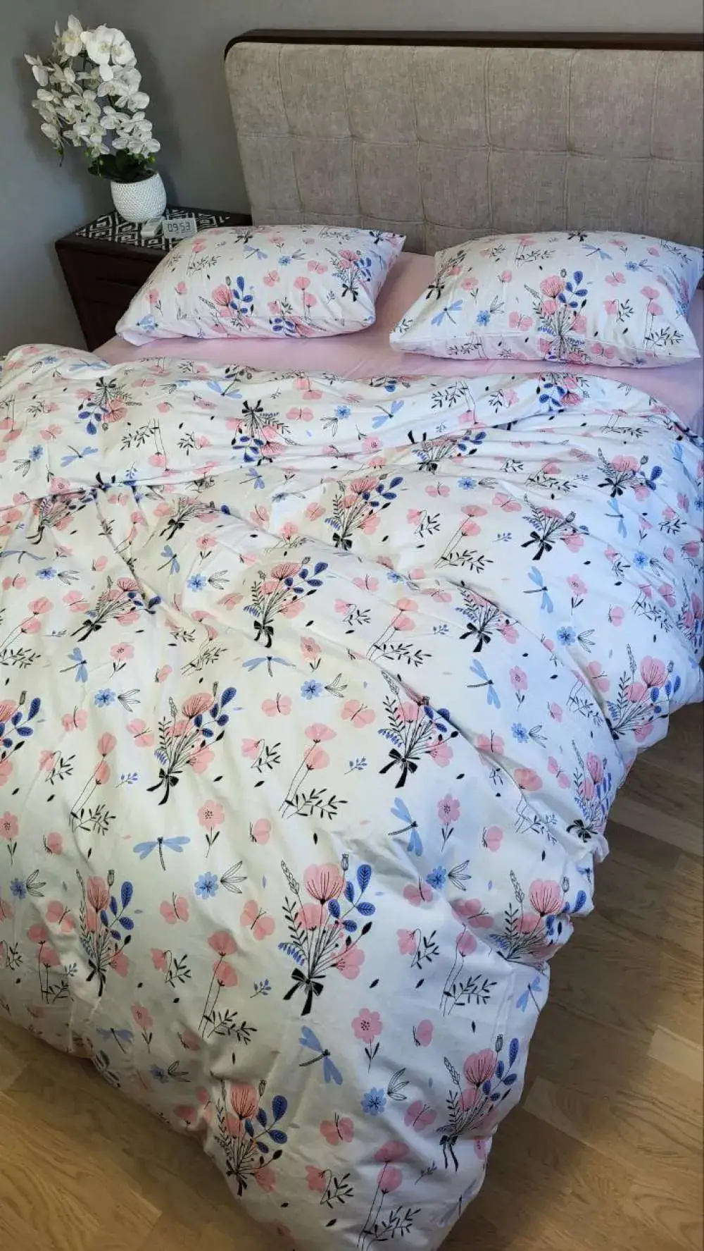 Комплект постільної білизни Симпатія/рожевий з Turkish flannel (7)