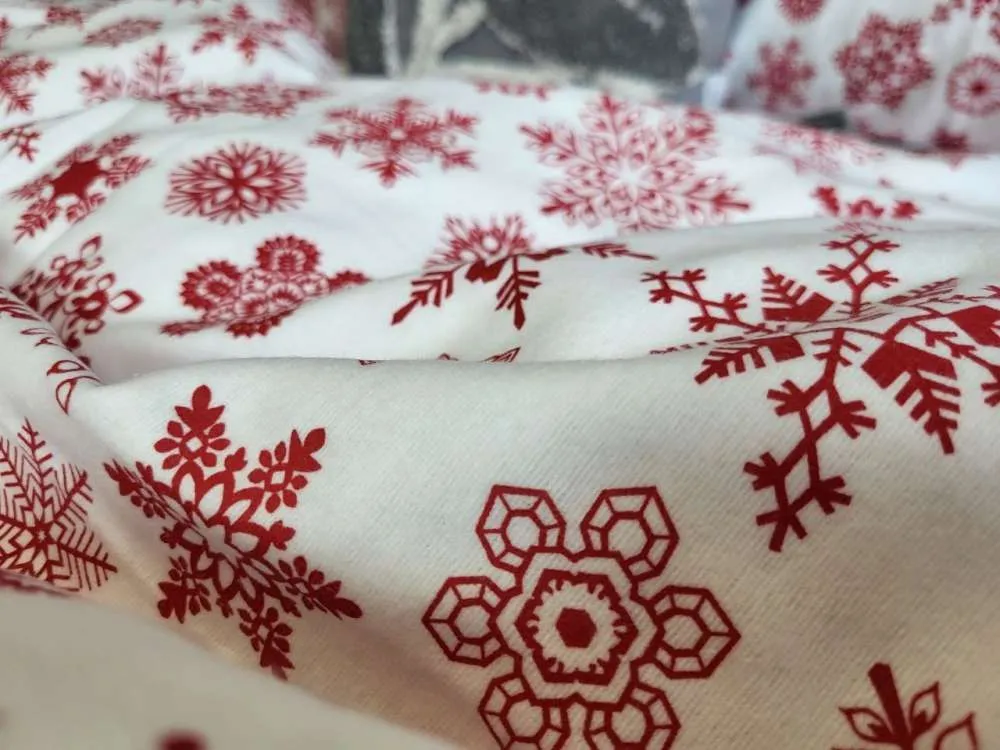 Комплект постільної білизни Сніжинка NEW з турецької фланелі (4)