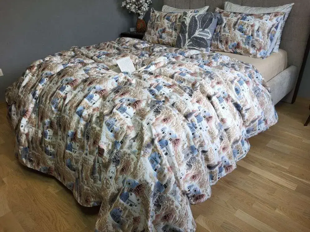 Комплект постільної білизни Фантазія/бежева пастель, Turkish flannel (2)