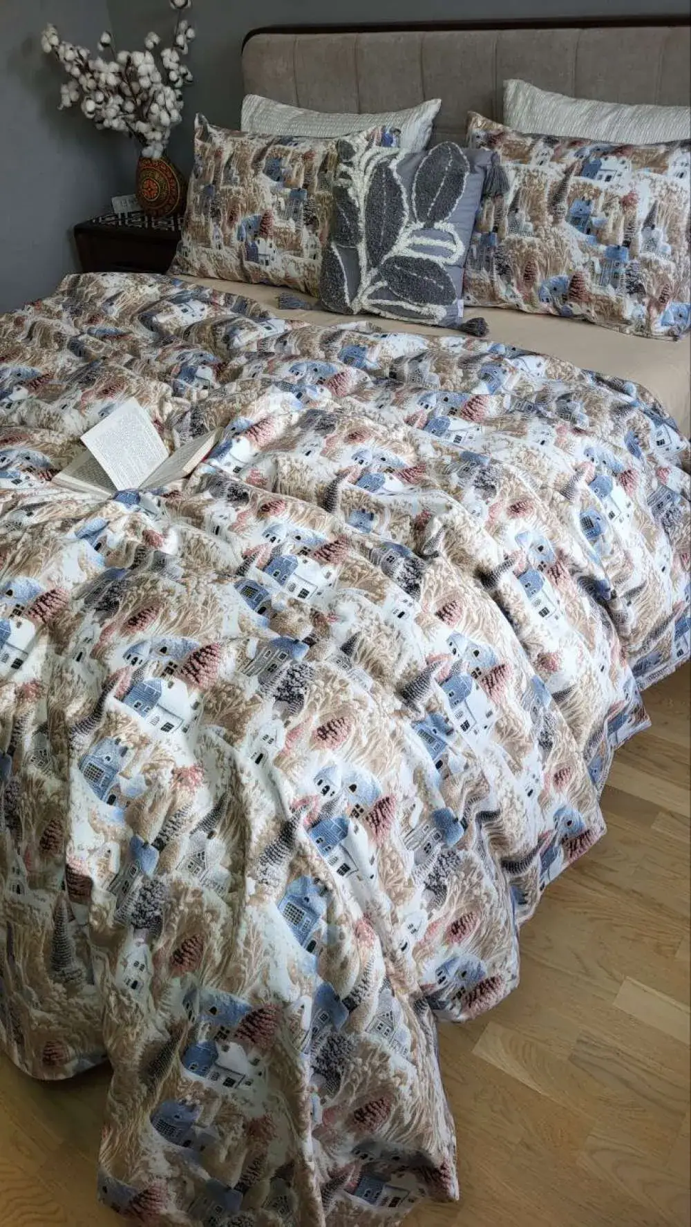 Комплект постільної білизни Фантазія/бежева пастель, Turkish flannel (6)