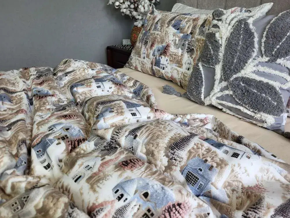 Комплект постільної білизни Фантазія/бежева пастель, Turkish flannel (7)