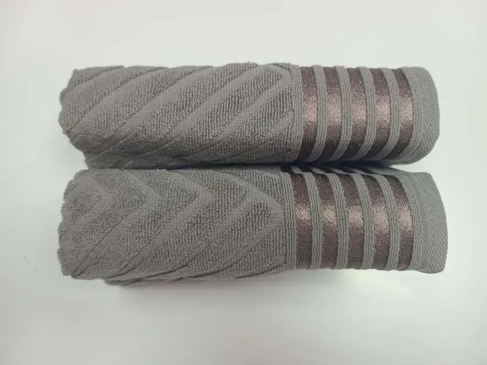 Рушник махровий LUX COTTON YENI сірого кольору (2)