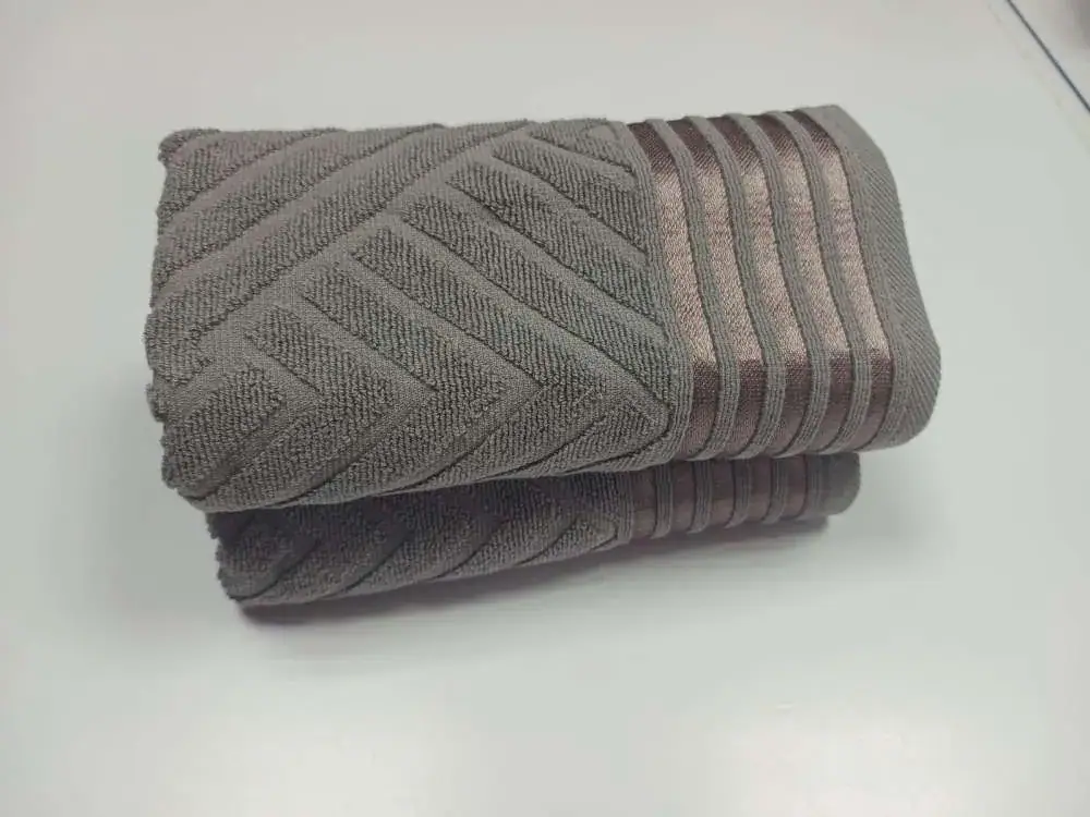 Рушник махровий LUX COTTON YENI сірого кольору (3)