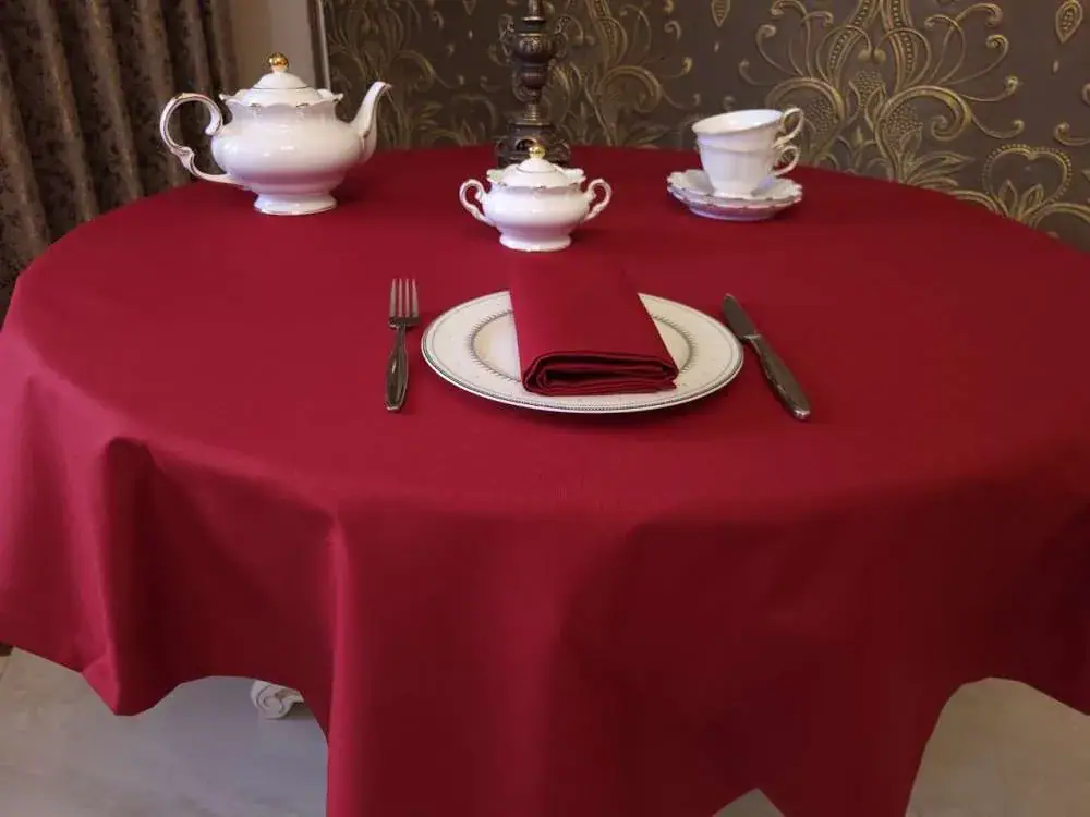 Кругла скатертина Бордо для кухні (2)