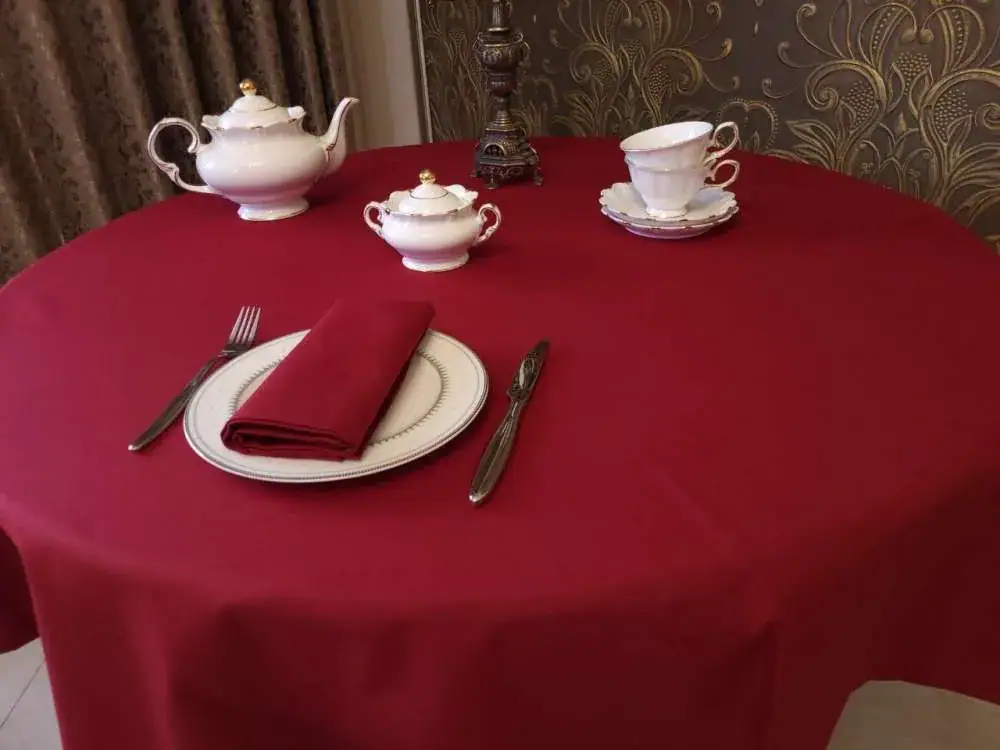 Водо-жиро-відштовхуюча скатертина Бордо для кухні (2)