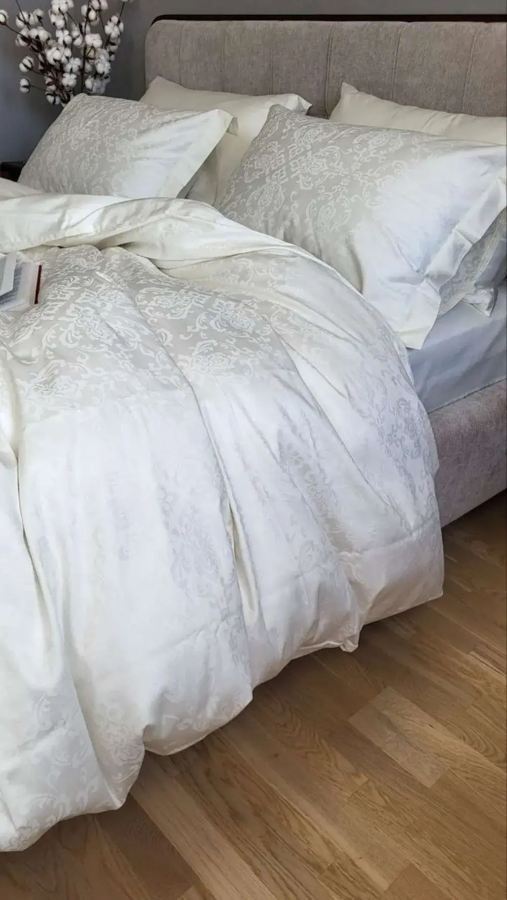 Елітна постільна білизна з сатину JACQUARD CASPE IVORY (3)