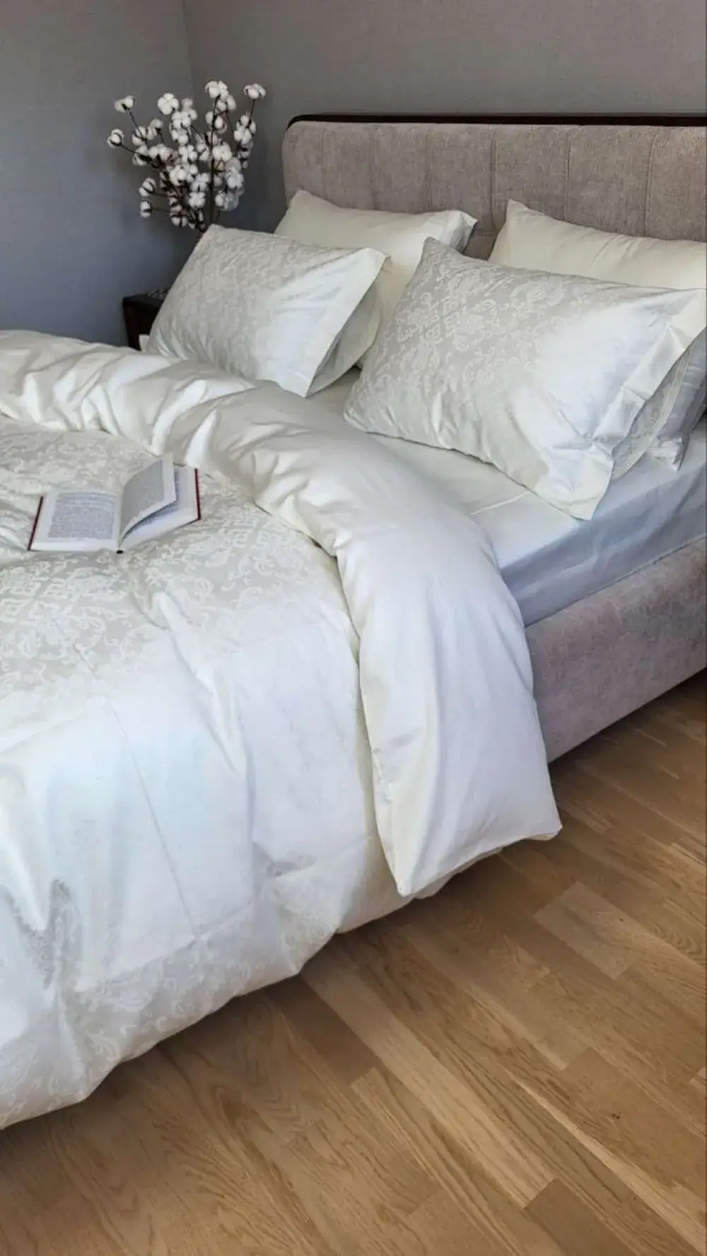 Елітна постільна білизна з сатину JACQUARD CASPE IVORY (4)