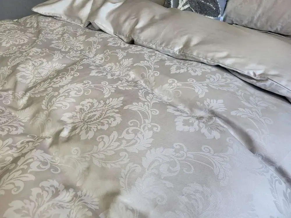 Елітна постільна білизна з сатину Jacquard Tiara Grey (3)