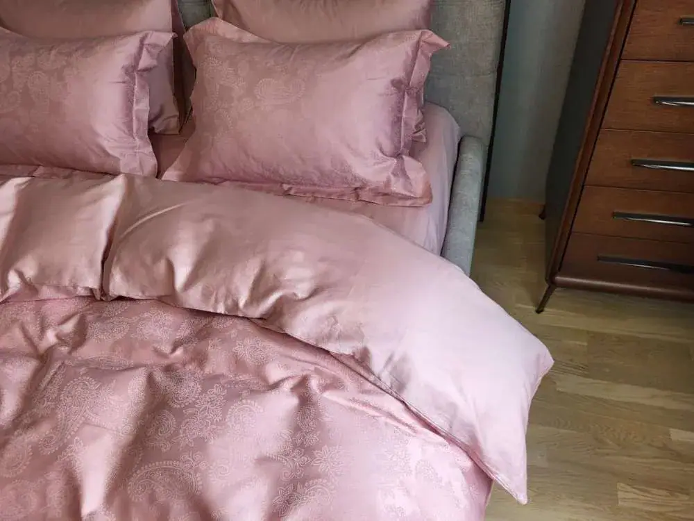 Премиальное постельное белье сатин Jacquard Paisley Powder (7)
