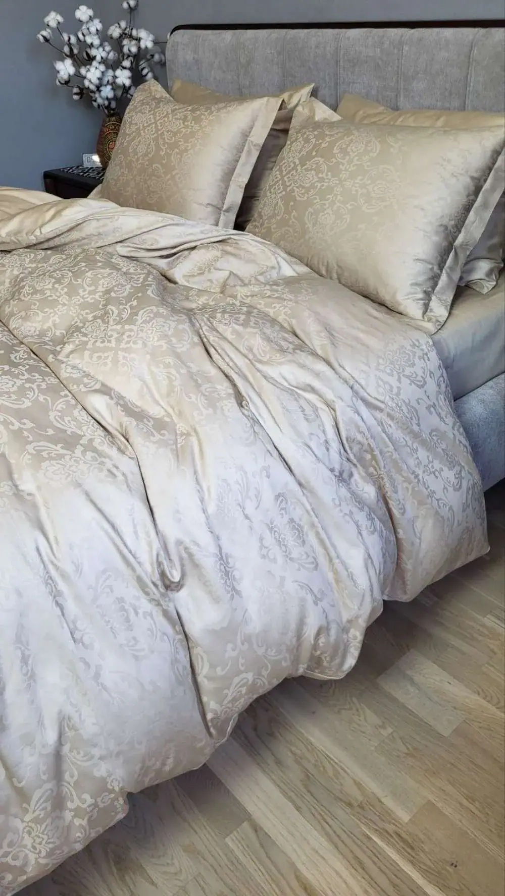 Елітна постільна білизна Сатин JACQUARD, CASPE BEIGE (3)
