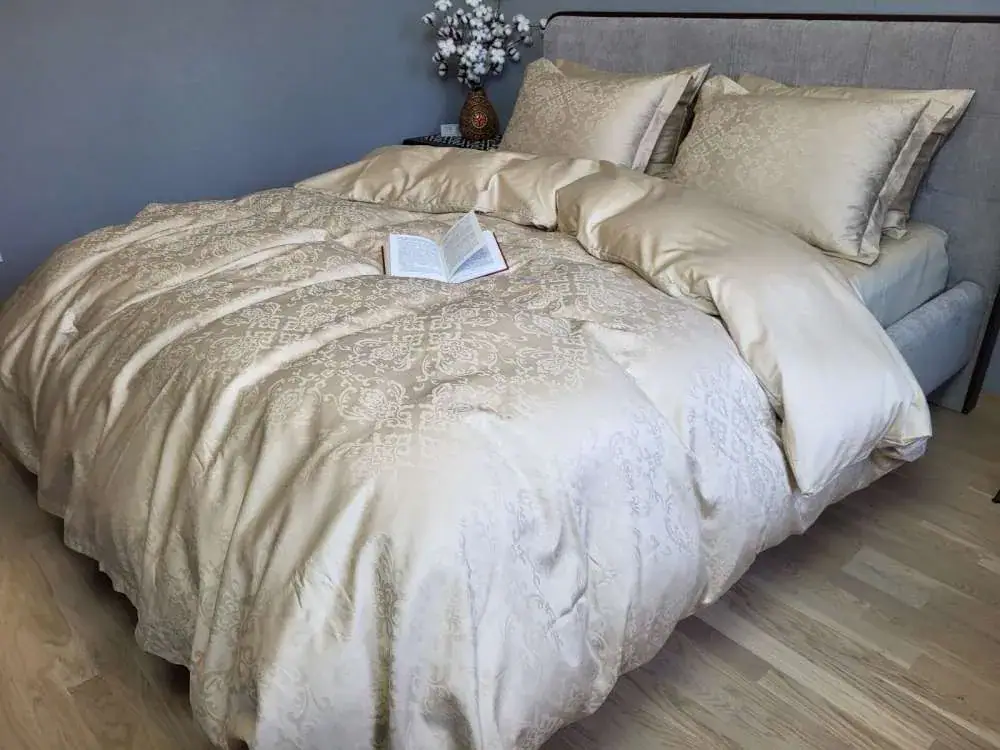 Елітна постільна білизна Сатин JACQUARD, CASPE BEIGE (4)