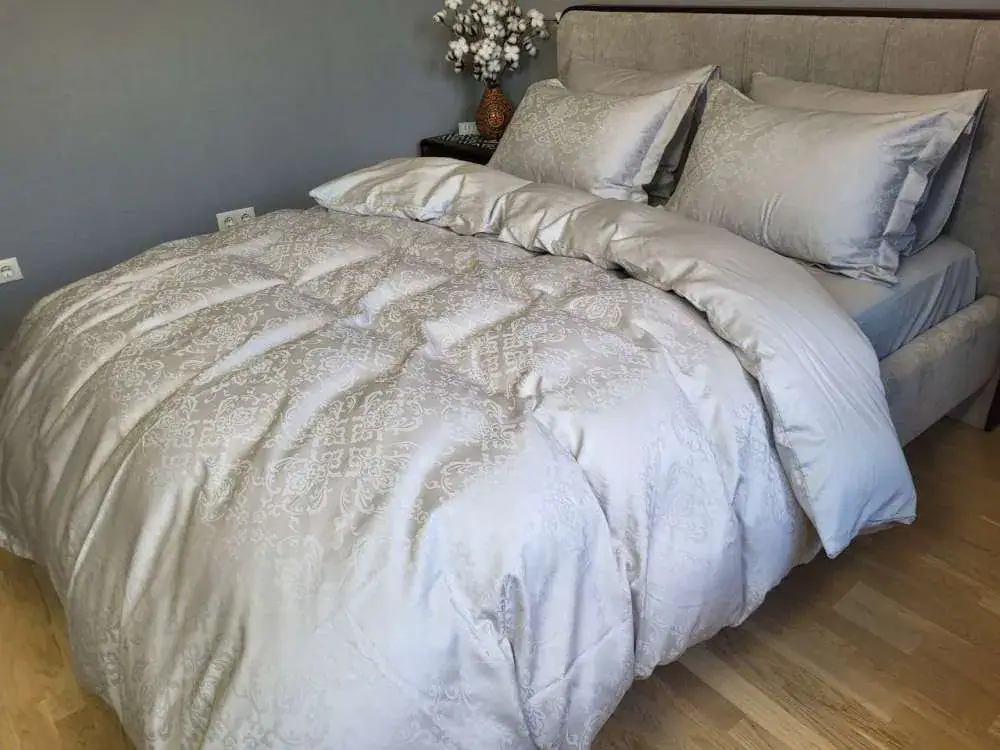 Елітна постільна білизна Сатин JACQUARD, CASPE GREY (2)