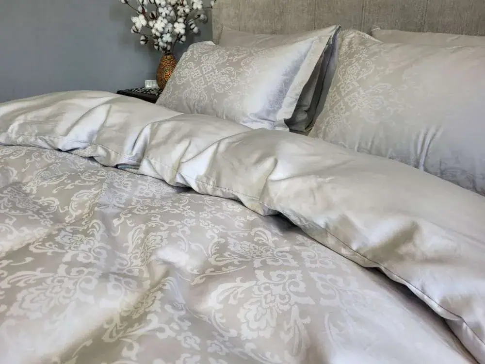 Елітна постільна білизна Сатин JACQUARD, CASPE GREY (5)