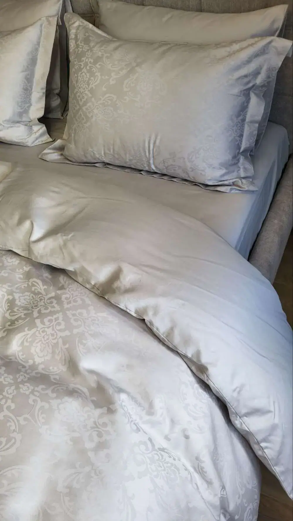 Елітна постільна білизна Сатин JACQUARD, CASPE GREY (7)
